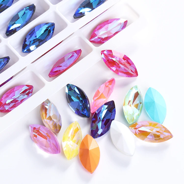 

Xiaopu MI Series Navette K9 Glass Fancy Rhinestone for Clothing Accessories, Crystal mi, burgundy mi, violet mi