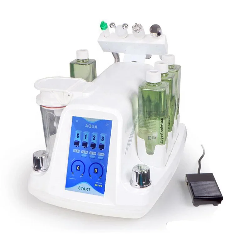 

Newest 4 handles face cleaning hydra dermabrasion facial machine, White