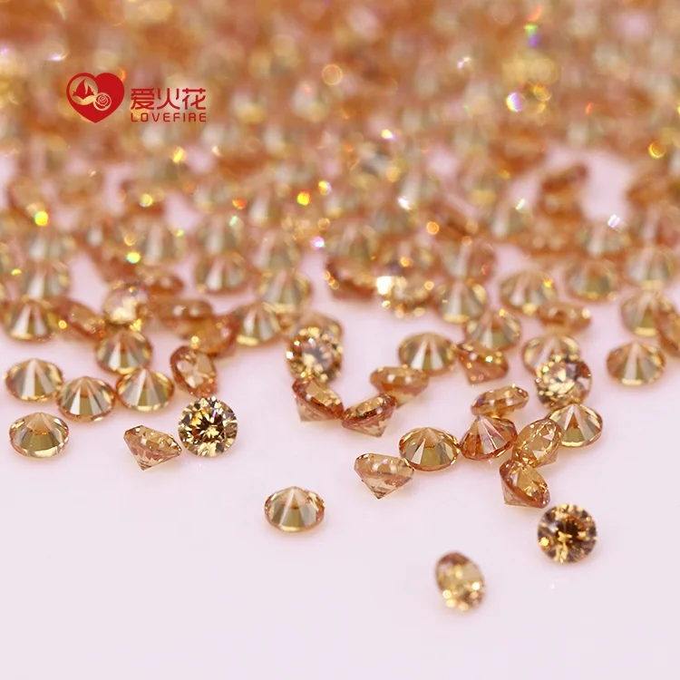 

1000pcs package 1mm 3mm wuzhou gems synthetic Dark Champagne cz Round brilliant cut loose cubic zirconia