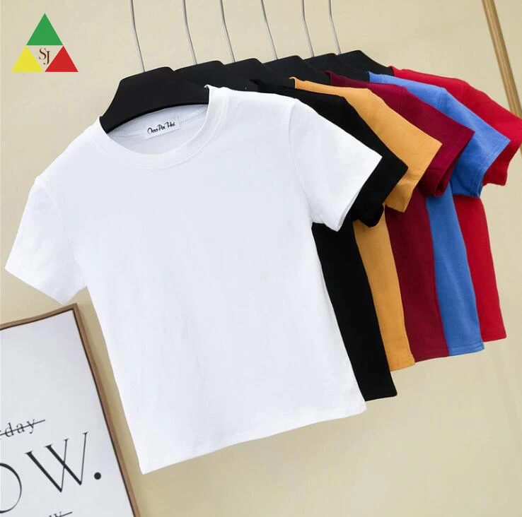 

Wholesale Cotton T Shirt Women Bulk Plain Blank Tshirt In China