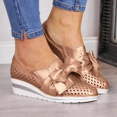 

Hot sale women's shoes 2021 summer new large size hollow wedge heel women's casual shoes, Picture