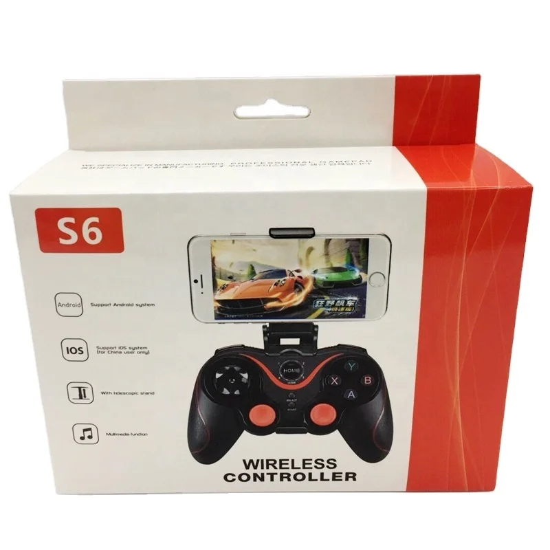 

Wireless Joysticks Gamepad S6 Game Controller Button Gamepad with Phone Holder Stand