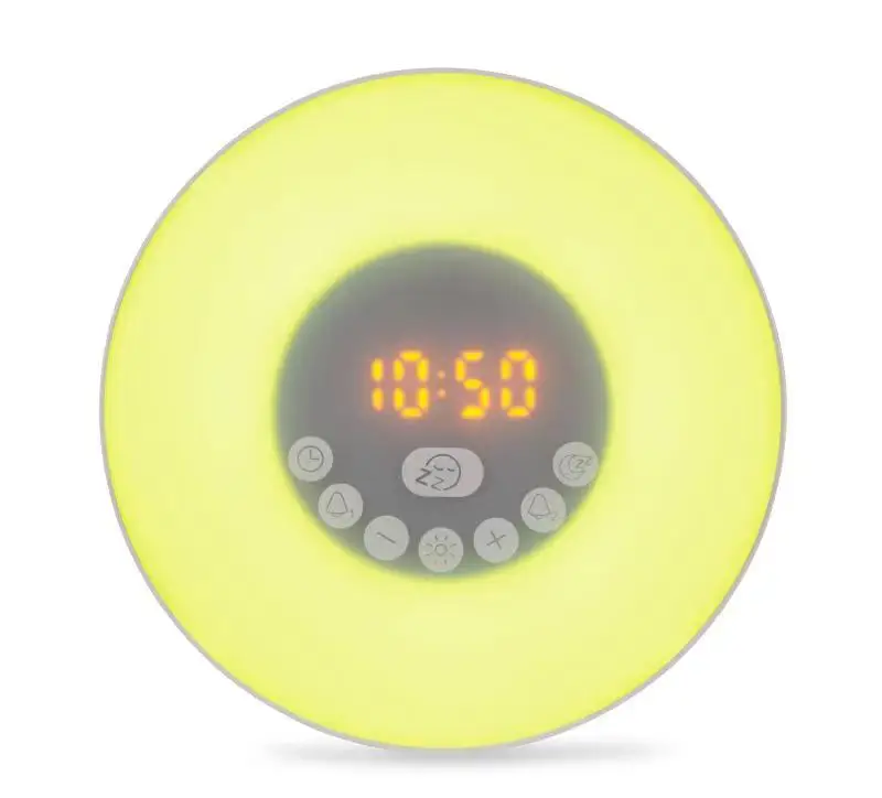 

Wake up Lamp Alarm Clock with BT Speaker White noise Nature sounds Multi Function Alarm Clock Sunrise Smart Light Clock