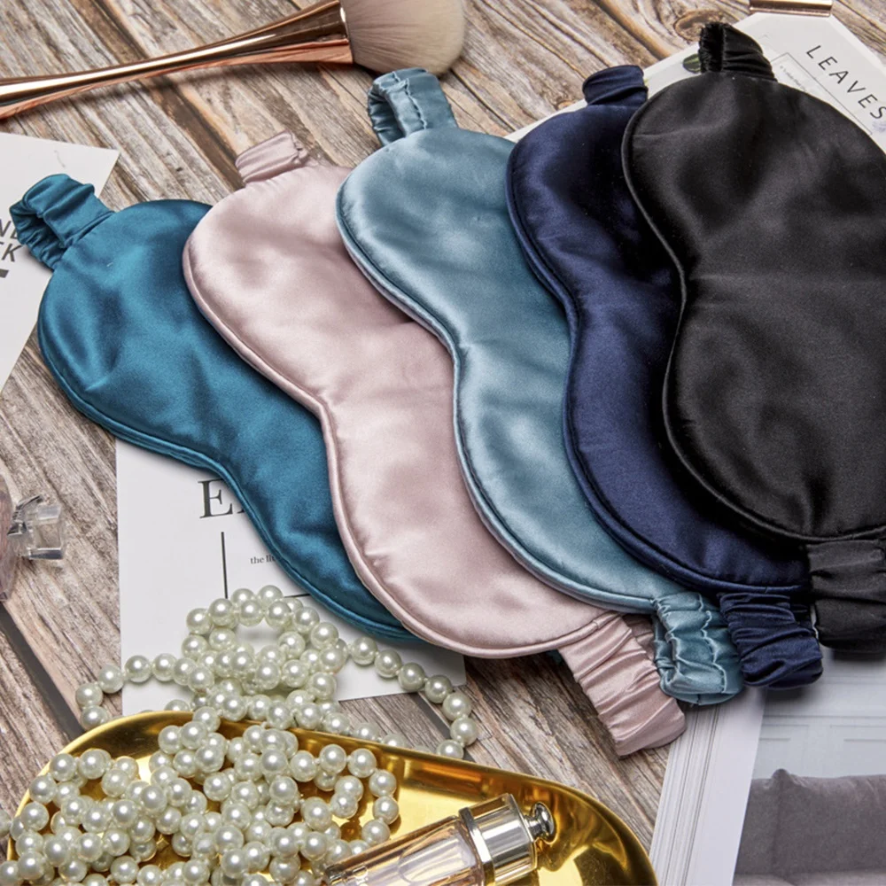 

Silk Eyemask Travel Sleepmask 100% Satin Silk Eyemask Comfortable Eye Mask For Sleeping, Black