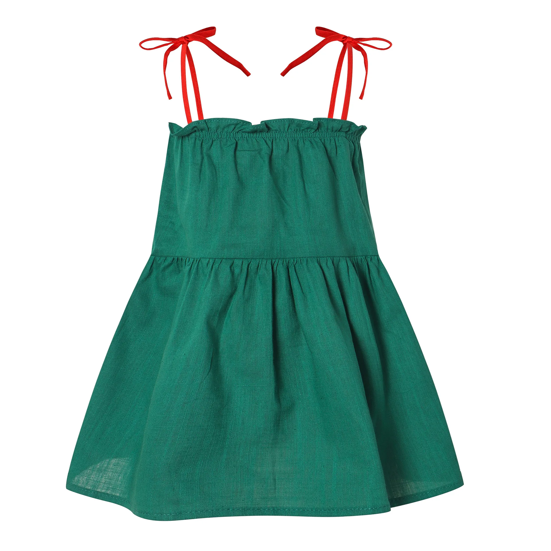 

Children's sling princess dress Girls summer contrast dress