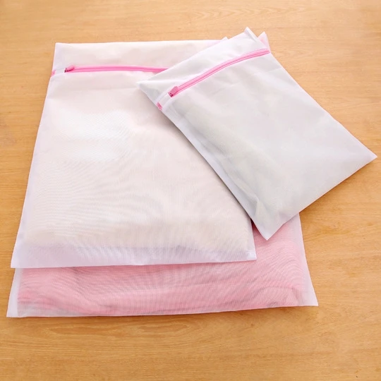 

Custom bra underwear washing polyester mesh net laundry bag, White
