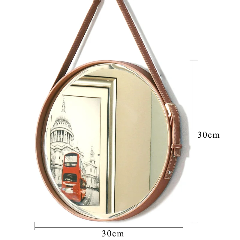 Espejo Decorativo De Cuero Pu Para Colgar En La Pared,Espejos Para