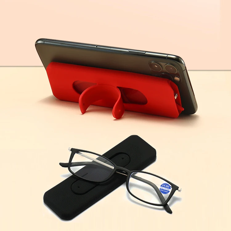 

DOISYER New wholesale retro square presbyopia glasses paste mobile phone portable thin ultra light reading glasses with case