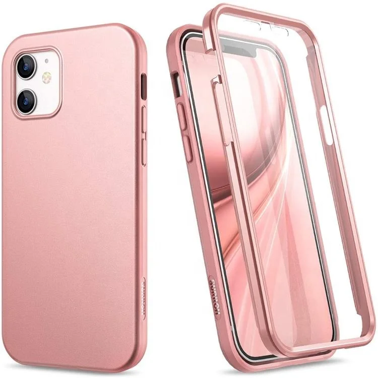 

Built-in Screen Protector Full Body Protector Shockproof Rugged Crashproof Ultrathin Silicone Case for iPhone 12/iPhone 12 Pro