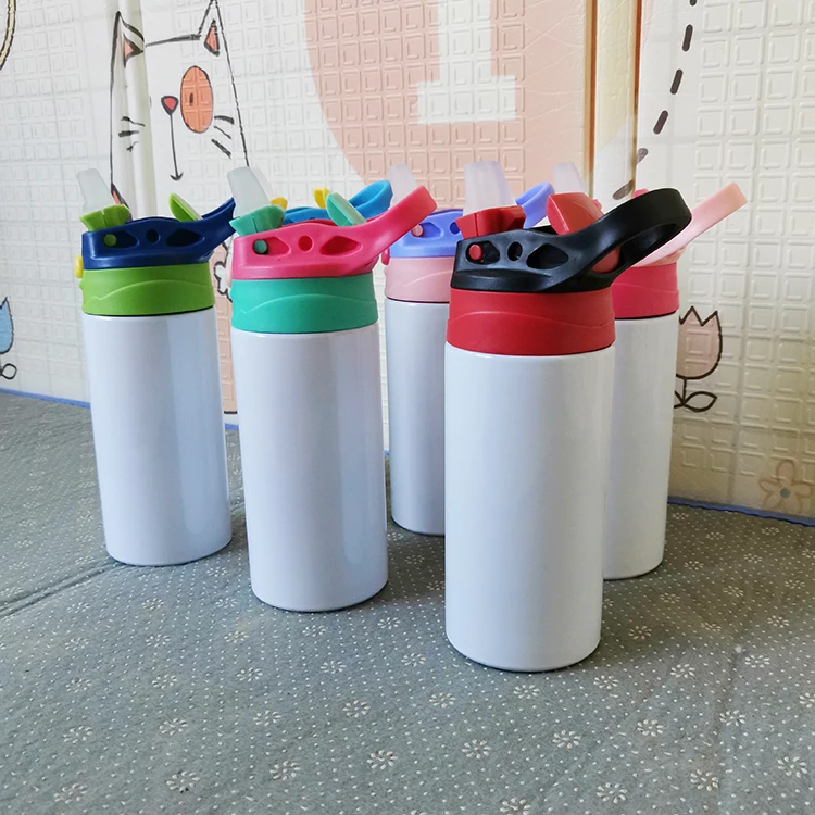 

DIY 12oz thermal insulated stainless steel tumbler cups sublimation blanks kids water bottle with straw lid
