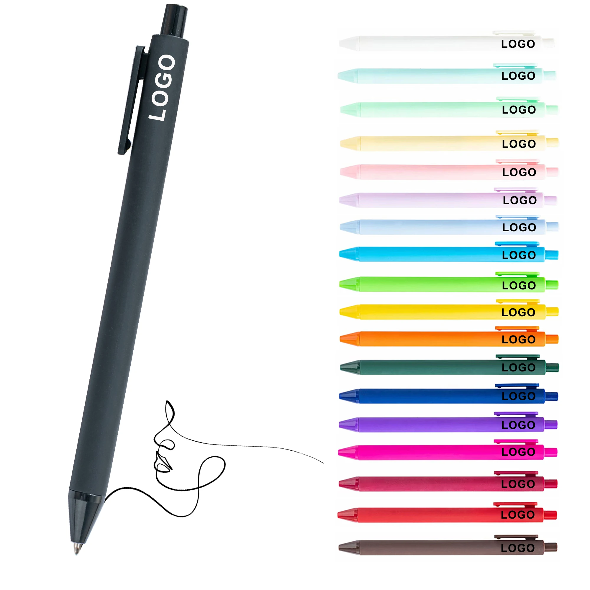 

Mulit-Colors Blank Plastic Ballpoint Pen Bulk Custom Personal Printed Logo For School Office Gift