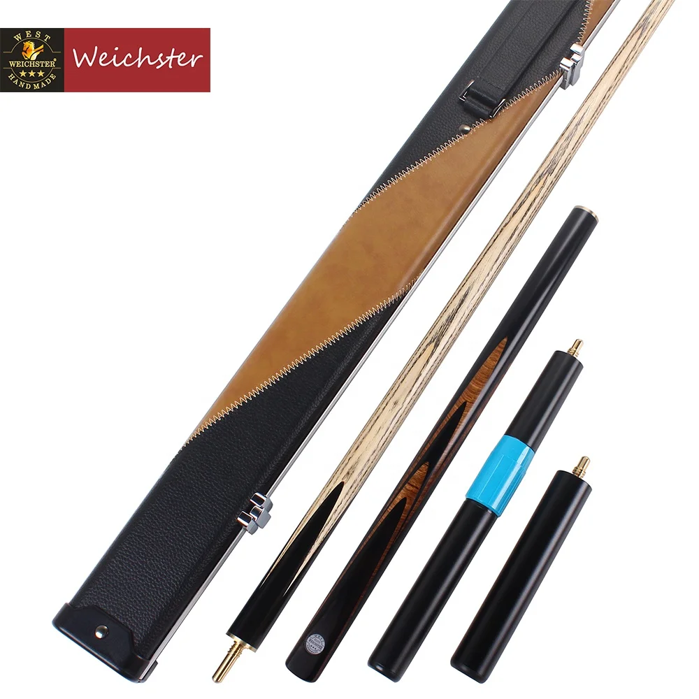 

Weichster 60" Snooker Cue 3/4 Jointed Ebony Snooker Stick with Aluminum PU Case Extension