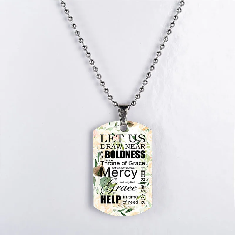 

Men Stainless Steel Philippians Bible Pendant Necklace Christian Religious Jewelry Necklace