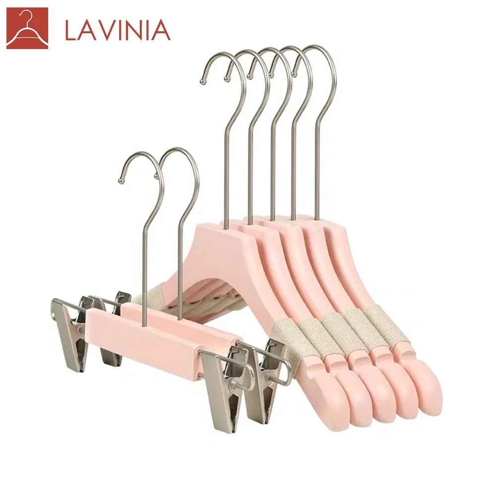 

wooden hangrs for children clothes, White/pink