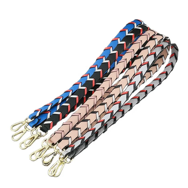 

Meetee B-S088 New Woven Belt Shoulder Diagonal Cross-color Bag Accessories Shoulder Strap