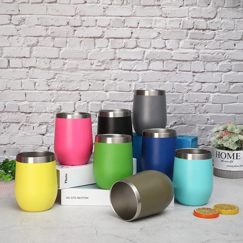 

12oz Wine Cup Stainless Steel Vacuum Coffee Tumbler With Lid