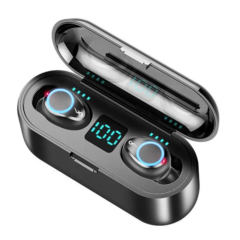 

Best Selling F9 TWS Earphone LED Digital Display Wireless Earbuds Headphone With Charging Box