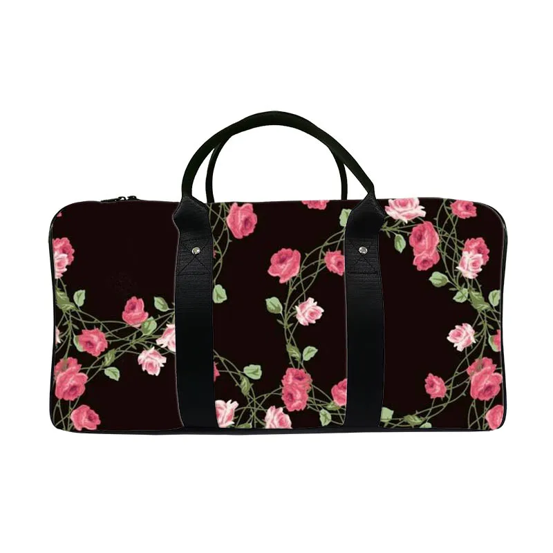 

Custom cute weekend reflective large rose design duffel bag for travel