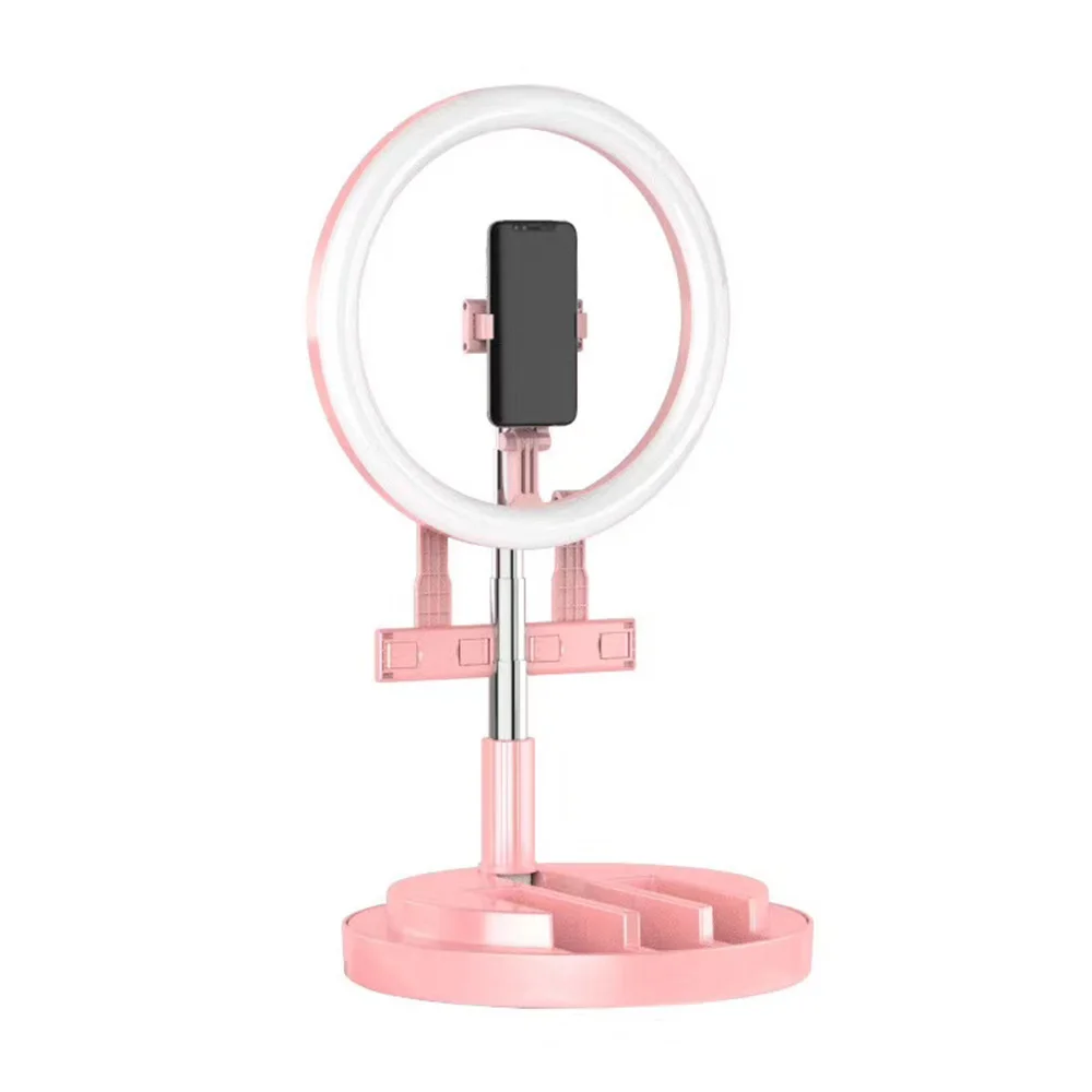 

12 Inch Portable Folding Dimmable LED Camera Ring Light With Stand Phone Holder For Cell Phone Live Stream Selfie Ringlight Lamp
