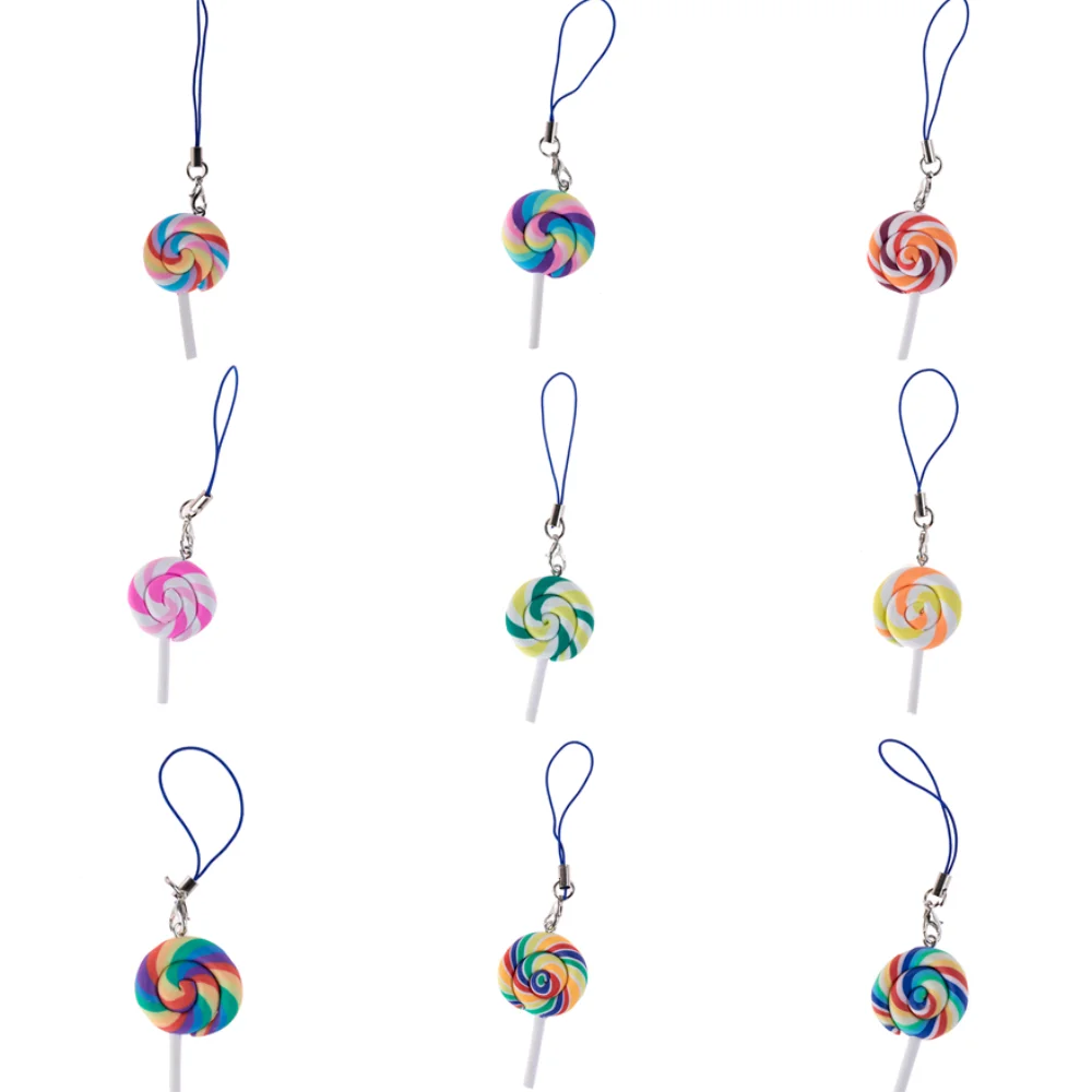 

Cartoon Cute Colourful Lollipop Keychain Portable Car keyring Accessories Backpack Pendant decorative Ornaments Small Girl Gifts, As shown