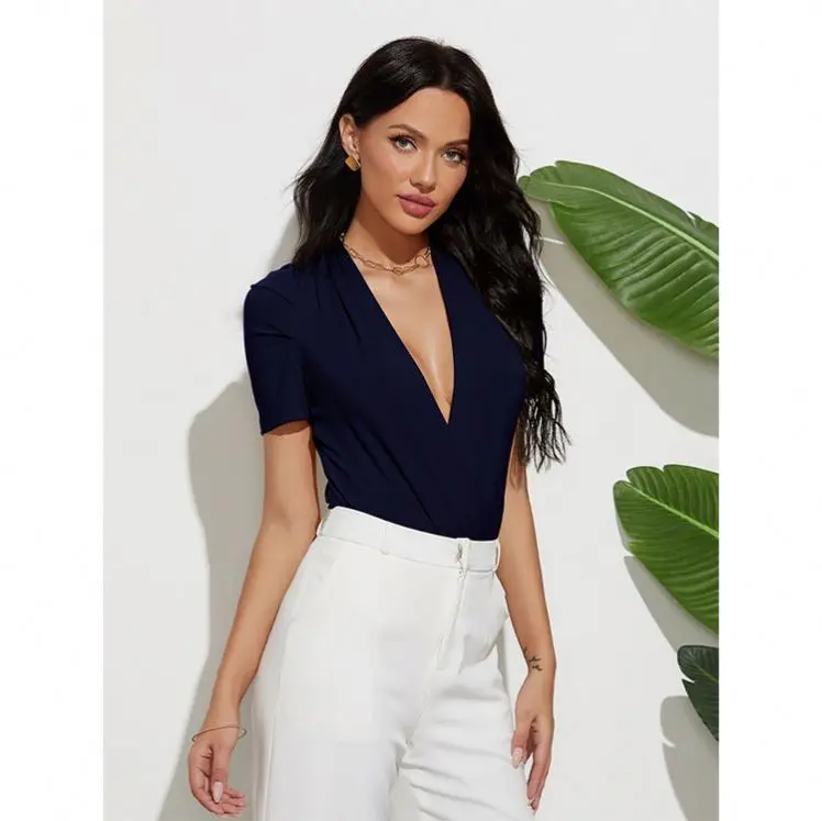 

PEARL jumpsuits Women Sexy Ruffle Sleeves Slim Body Womens Bodysuit 2021 Elastic Waist