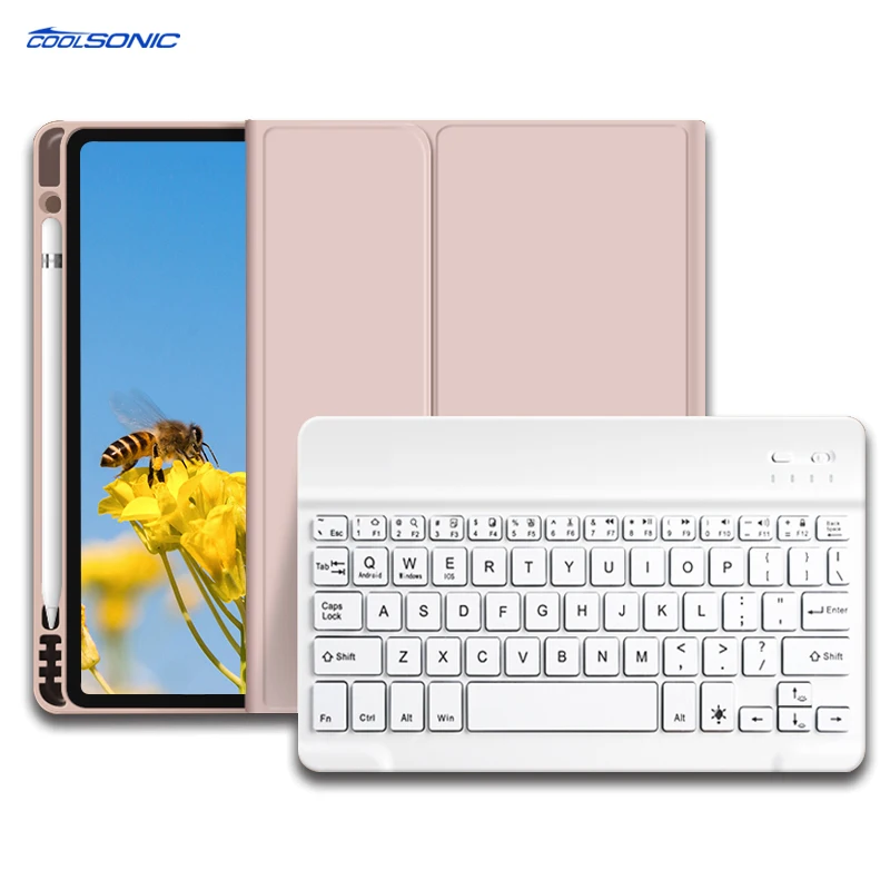 

Soft Silicone Tablet Cover Case For iPad Air3 /Pro 10.5 Tri-Fold Bracket Cover Case With Wireless Keyboard