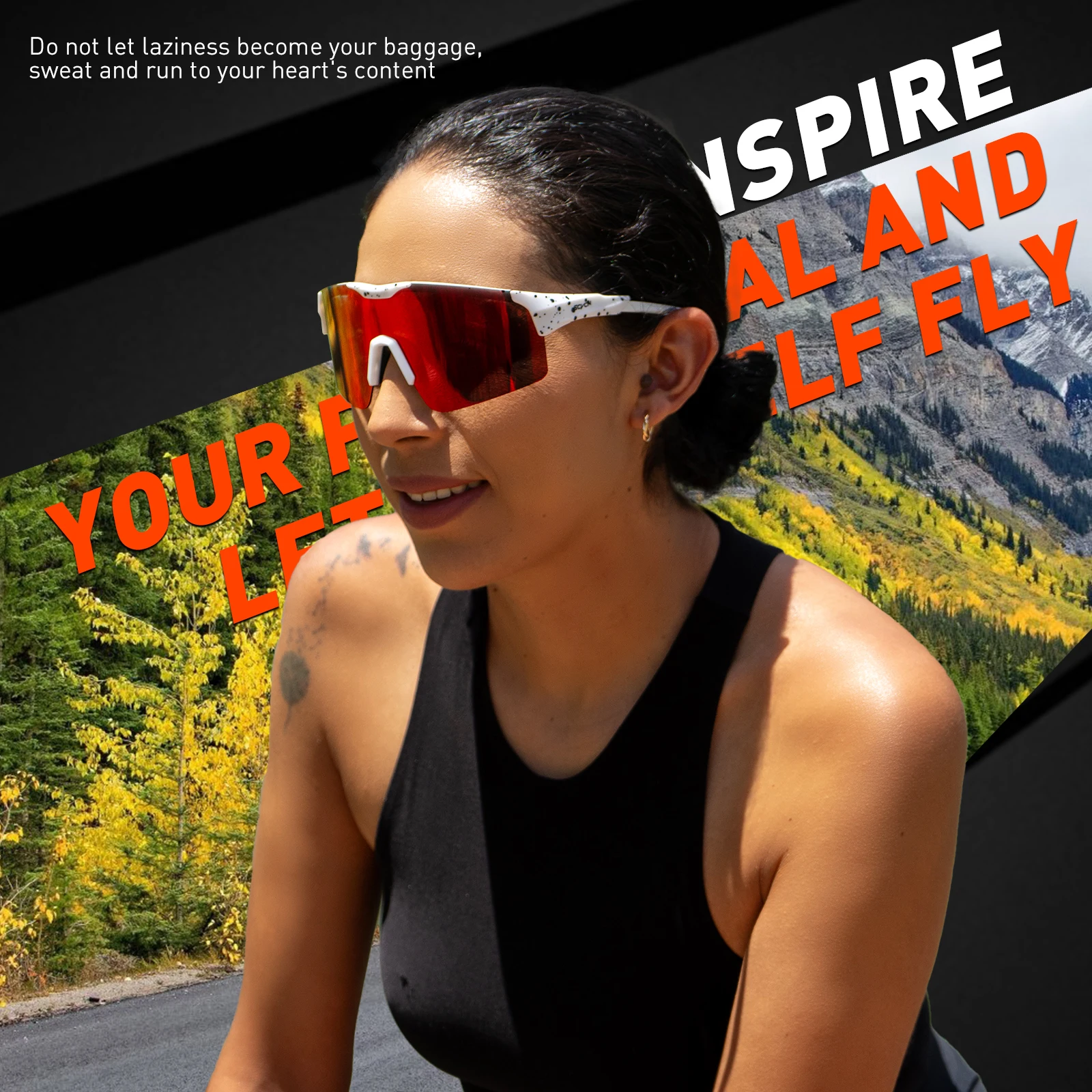 

KAPVOE 2023 Sports Sunglasses Lenses Men Womens Cycling Sunglasses Polarized Rain Windproof Cycling Polar Sunglasses