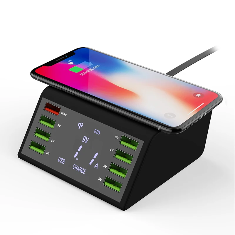 

2020 New 60W Quick Charge 3.0 USB Wall Charger 8 Ports Desktop QC 3.0 USB HubCharging Station Wireless Fast Charge