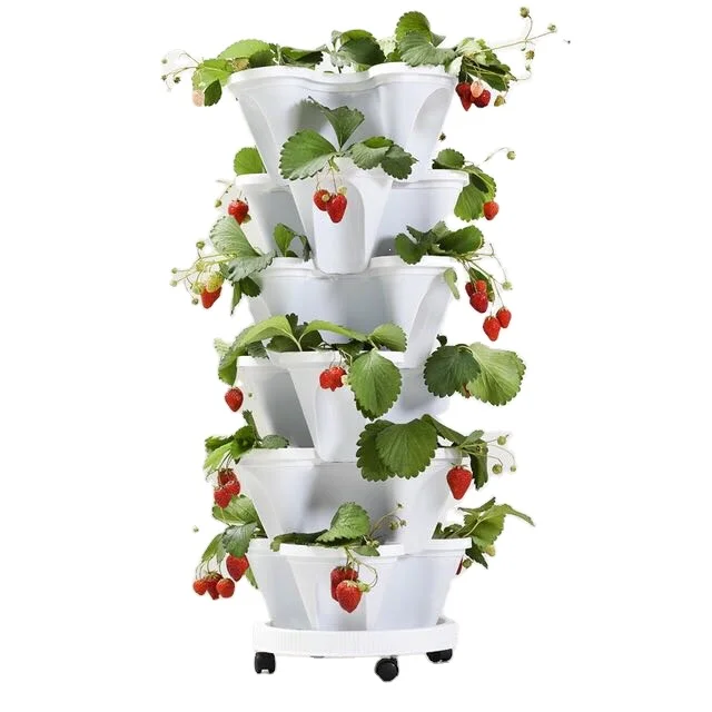 

Factory Direct Home Garden Outdoor Self Watering Plastic Planter Strawberry Potato Grow Vertical Grow Planter