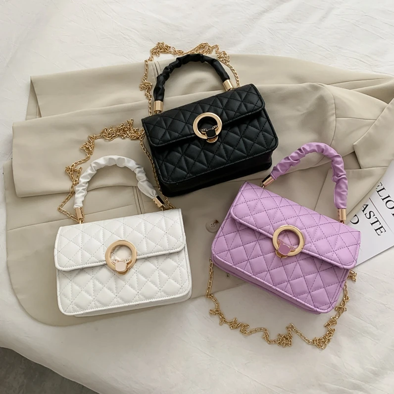 

XP1542 chain messenger 2020 new trendy summer texture popular wild small square bag