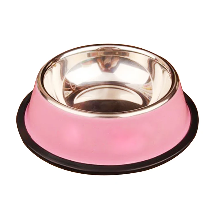 

Pet Supplies Stainless Steel Dog Bowl Outiskid Cat Basin Round Pet Food Bowls, Customized color