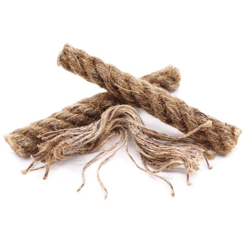 

6inch Survival Jumbo Wax Infused Jute Matchstick Quick Fire Starting Rope Tinder Wick, Natural