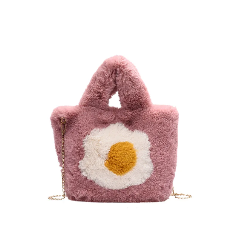 

Factory Wholesale Handmade Rabbit Fur Handbag Large Capacity fluffy Handbag Fashion Winter Cute Smooth Plush Hand Bags for Girls, Khaki/white/black/pink/beige/green/gray