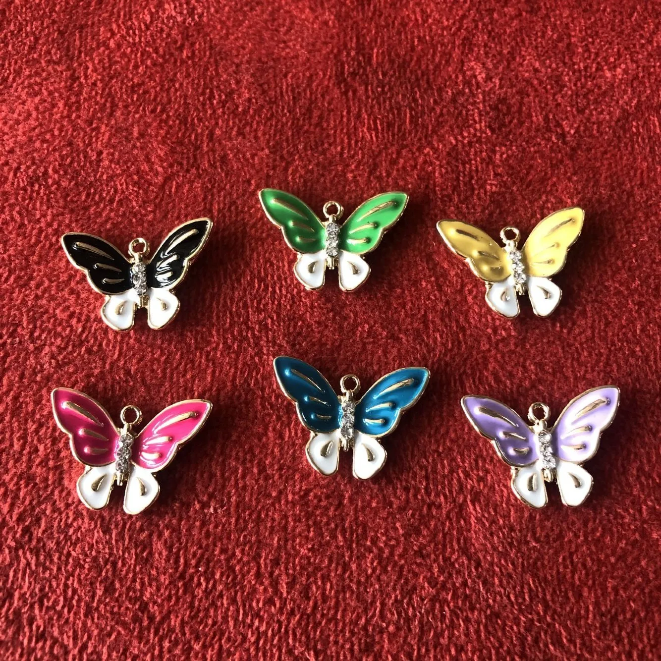 

double color butterfly charms color enamel metal alloy butterfly charms for bracelet jewelry making cute butterfly charms, Mix color