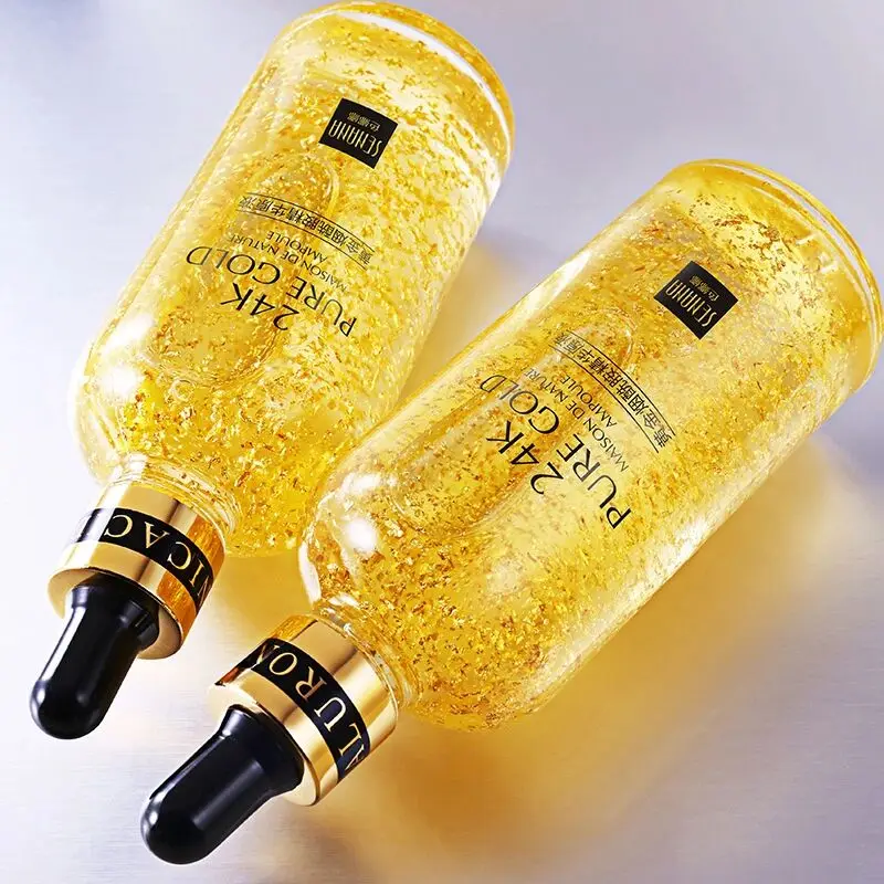 

Private Label Skin Care essence liquid whitening anti aging Facial Serum face 24k Nano Gold Serum