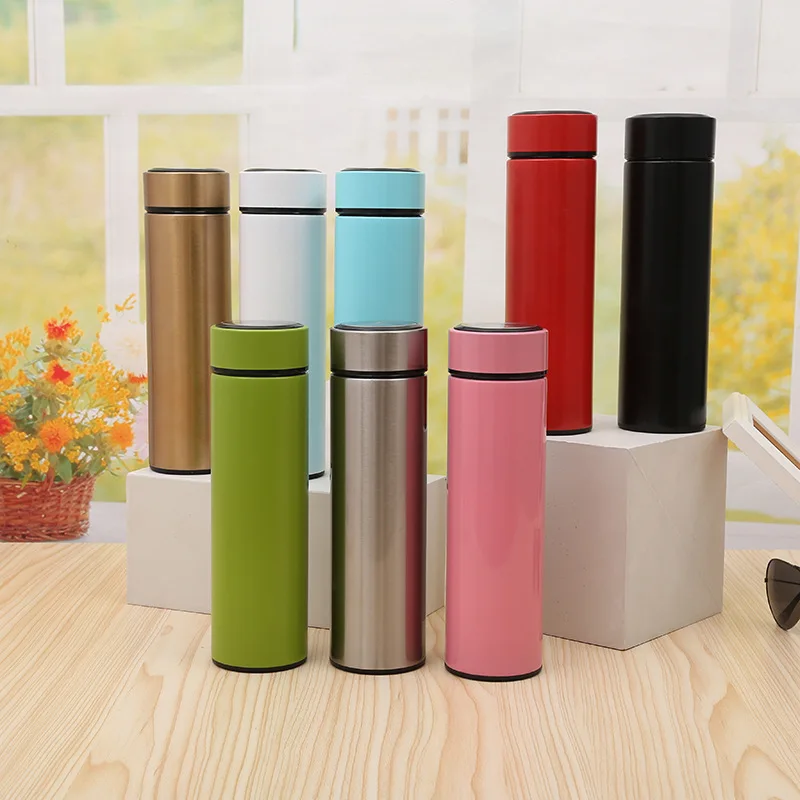 

Mikenda 500ml Double Walled Leak Proof Smart Water Bottle, Keep Drink Hot & Cold vacuum flask with color custom, Mix