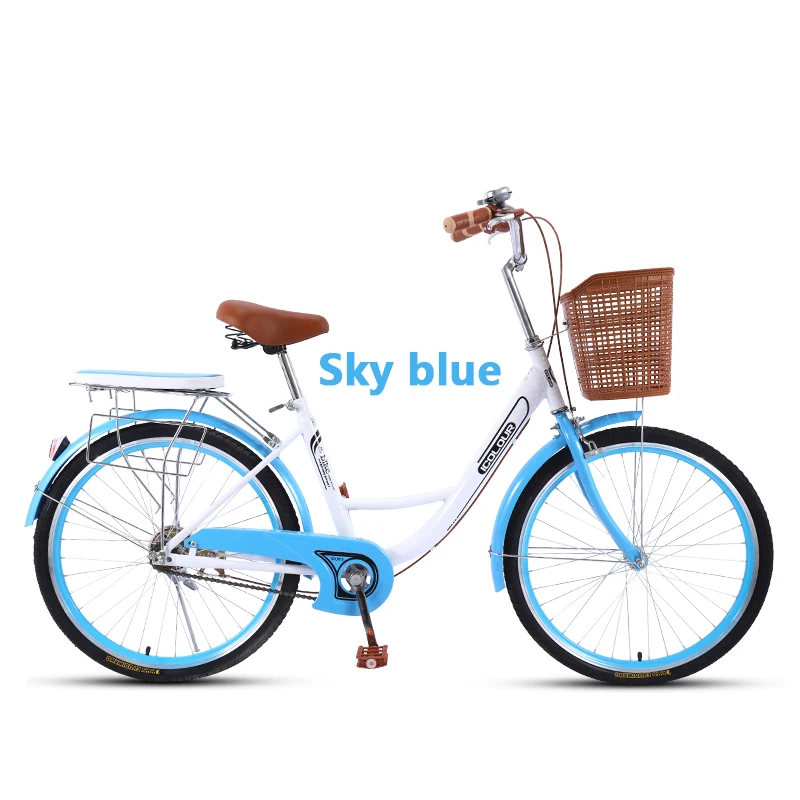 

24 26 inch Bicycle Female Lightweight Bike light Solid Tire 24 inch 26 Working Variable Speed Adult bike lady, Pink/blue/white/black/yellow