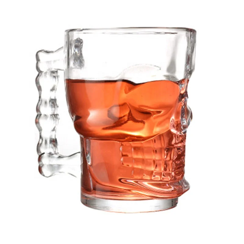 

Sk-ull Handle Large Capacity Crystal Beer Cup, Transparent