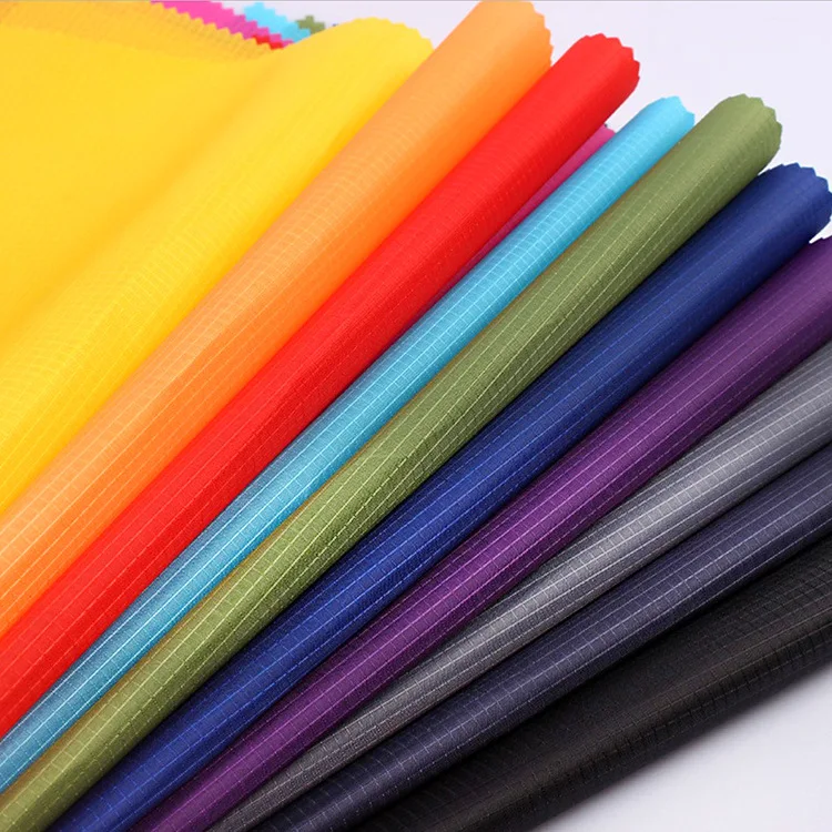 

Wholesale Stock PU Coated Waterproof 210t 100% Polyester Ripstop Fabric for Lining Tent Shipping Bag Umbrella