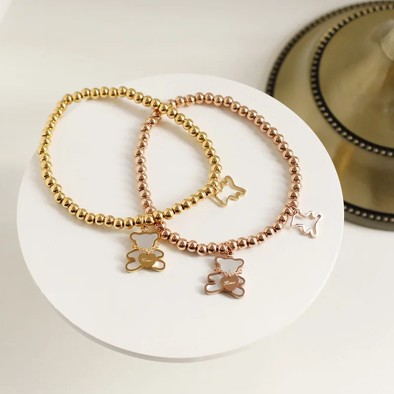 

New arrivals stretch adjustable lucky beads bracelet for women, Gold