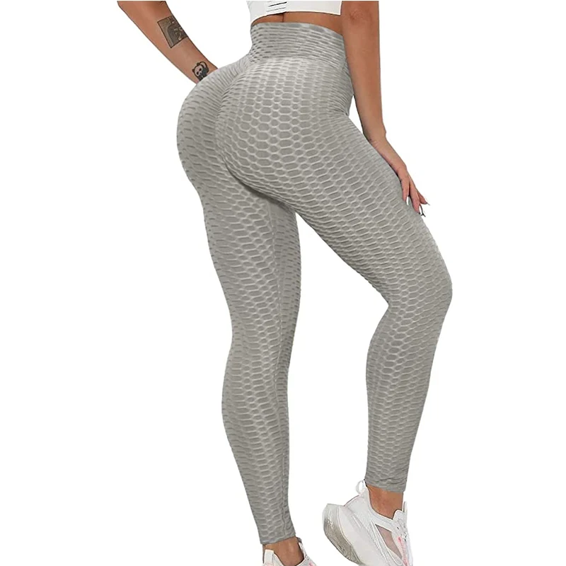 

Sexy Body Shaping Jacquard Honeycomb Textured Yoga Fitness Plus Size Anti Cellulite Leggings