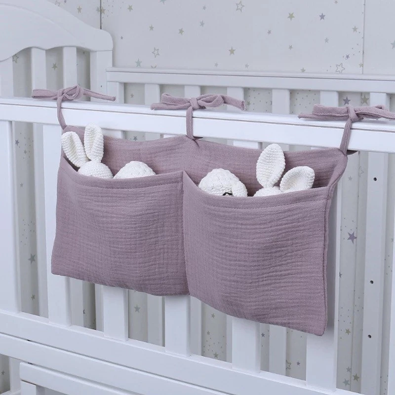 

Baby Crib Cot Organizer Hanging Bag Baby Bedside Storage Baby Essentials Multi-Purpose Newborn Bed Hanging Diaper Toy Tissue