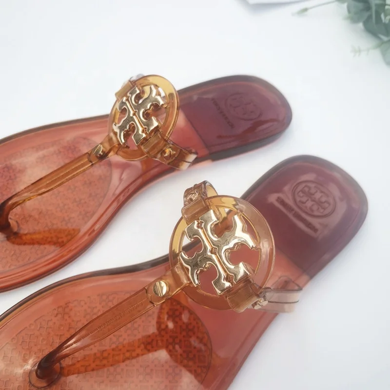

QBD01 Newest Fashion Summer Beach TB Slippers Flip-Flops Jelly Sandals For Women 2021, As shown