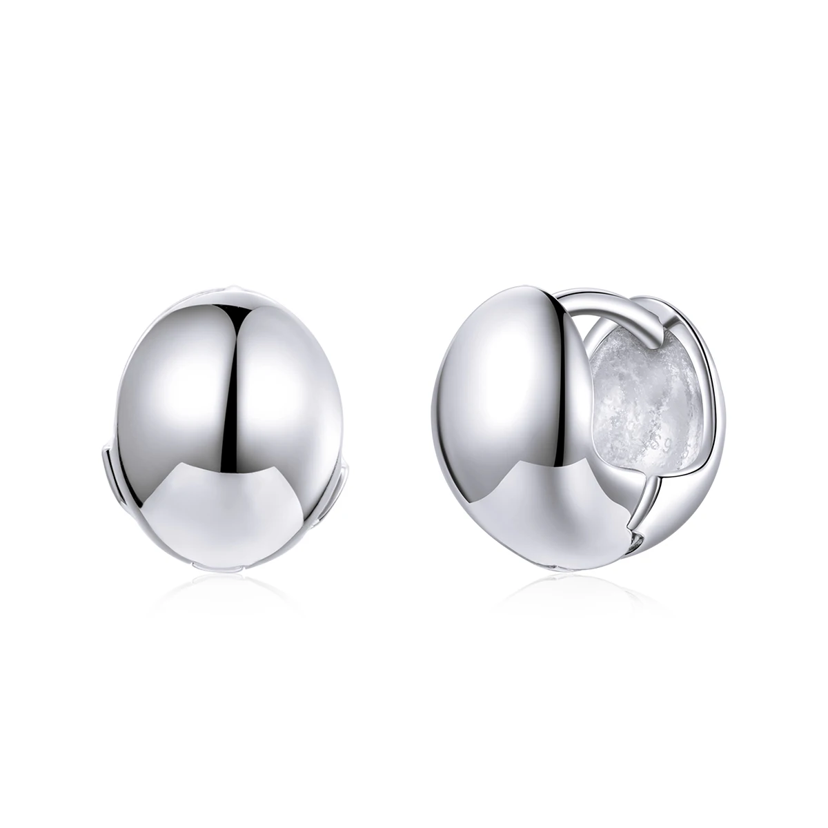 

BAMOER Simple Buckle Earrings 100% 925 Sterling Silver Romantic Mirror Polishing Earrings Gift for Women Fine Jewelry SCE1119