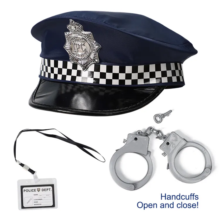 KIDS PRETEND PLAY Dress up POLICE Officer Kit Case Toy Handcuffs POLICEMAN SET