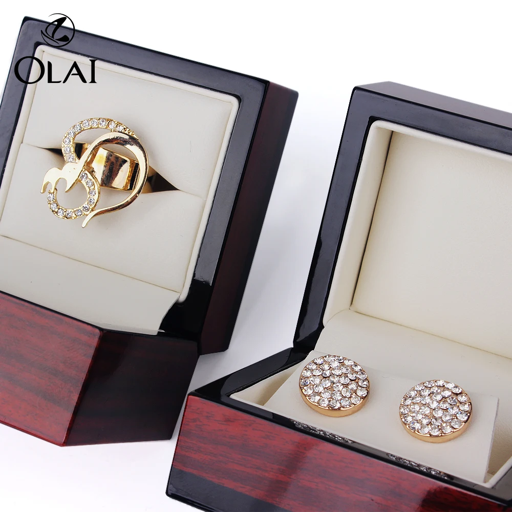 

Wholesale High Quality Ring Box Luxury Jewelry Box Girls Jewelry Box Wooden With Custom Logo, Red