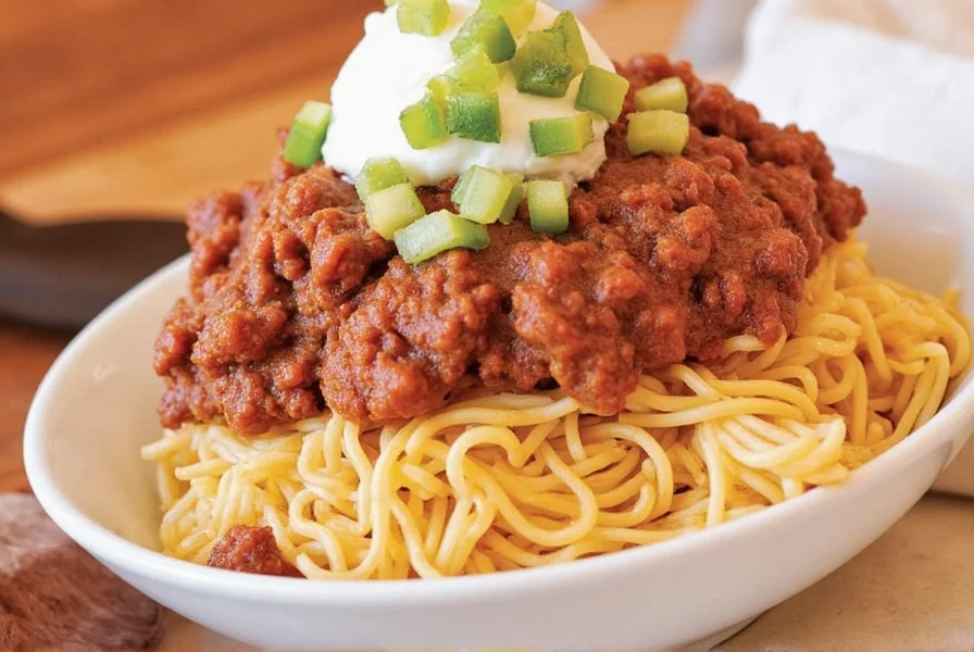 Bowl of steaming chili