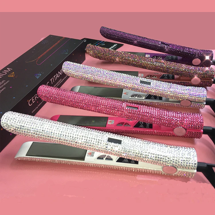 

Hot Sale Bling Diamond Ceramic Coating Flat Iron Hair Straightener Wholesale Price