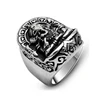 Vintage design silver black color titanium Thailand treasure elephant trunk finger ring for sale