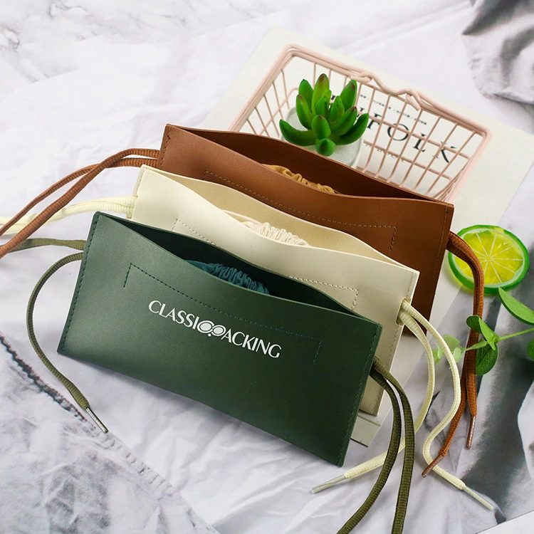 

Latest Fashion Beige Green Blue Pu Leather Sun Glasses Storage Bag Suitable for All Size Sunglasses Custom Logo Glasses Case